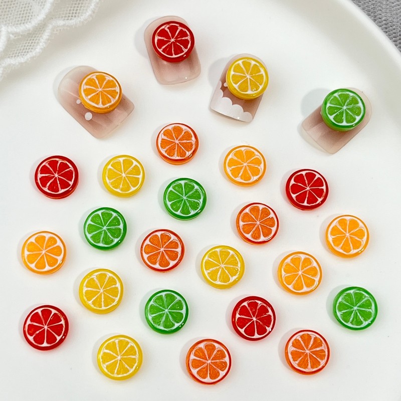 20個入り 3Dミニシミュレートフード レモンオレンジスライ - Nail Art Orange のレビューと価格