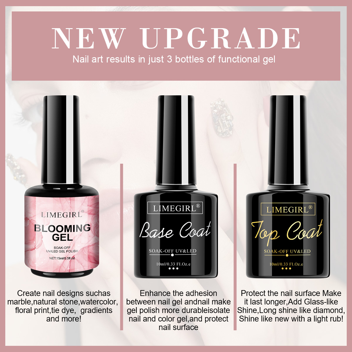 LIMEGIRL ネイルアート多機能ジェルキットソーク UV - Nail Art Ombre のレビューと価格