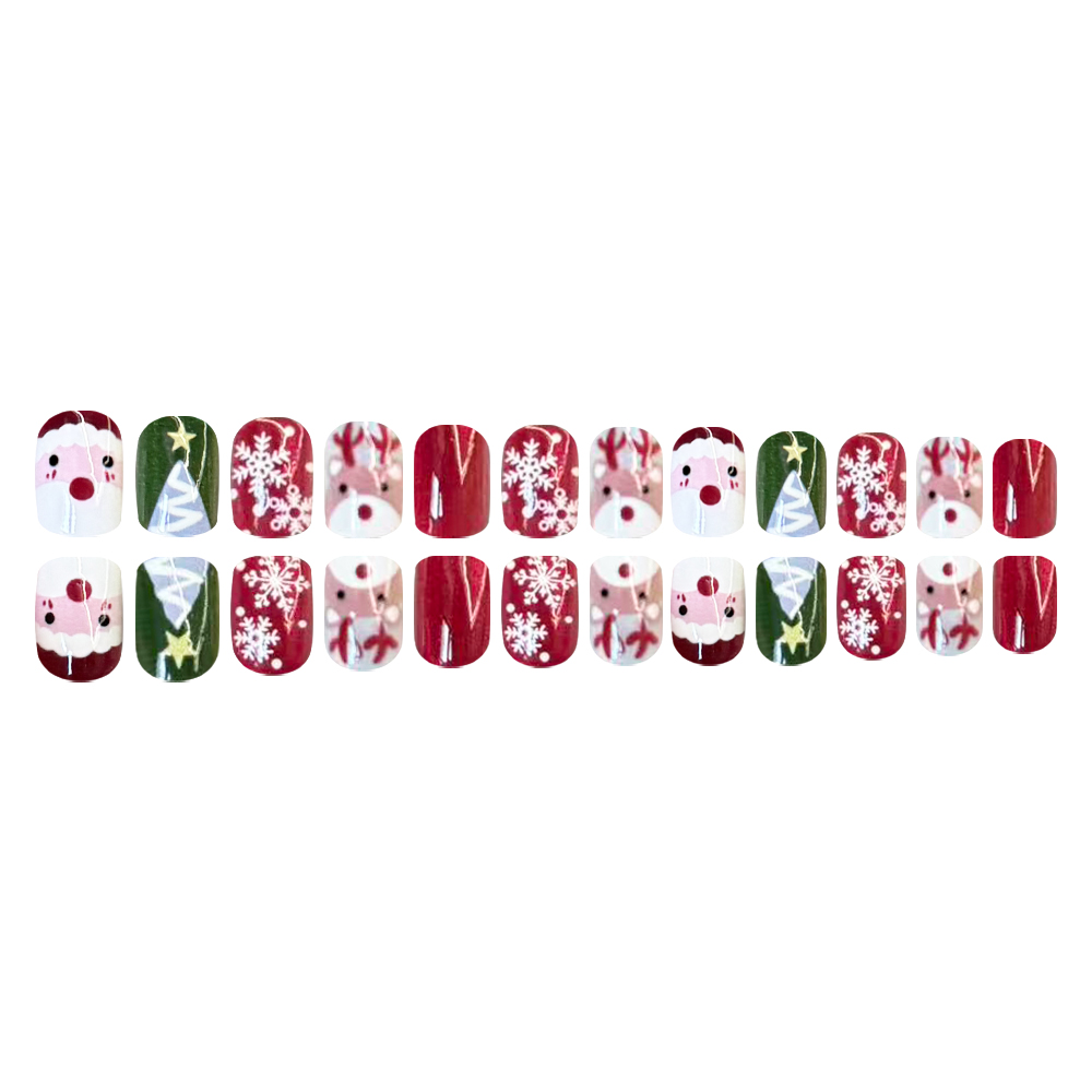 クリスマスプレスオンネイル サンタ トナカイ 雪の結晶 フェ - Nail Art Press On のレビューと価格